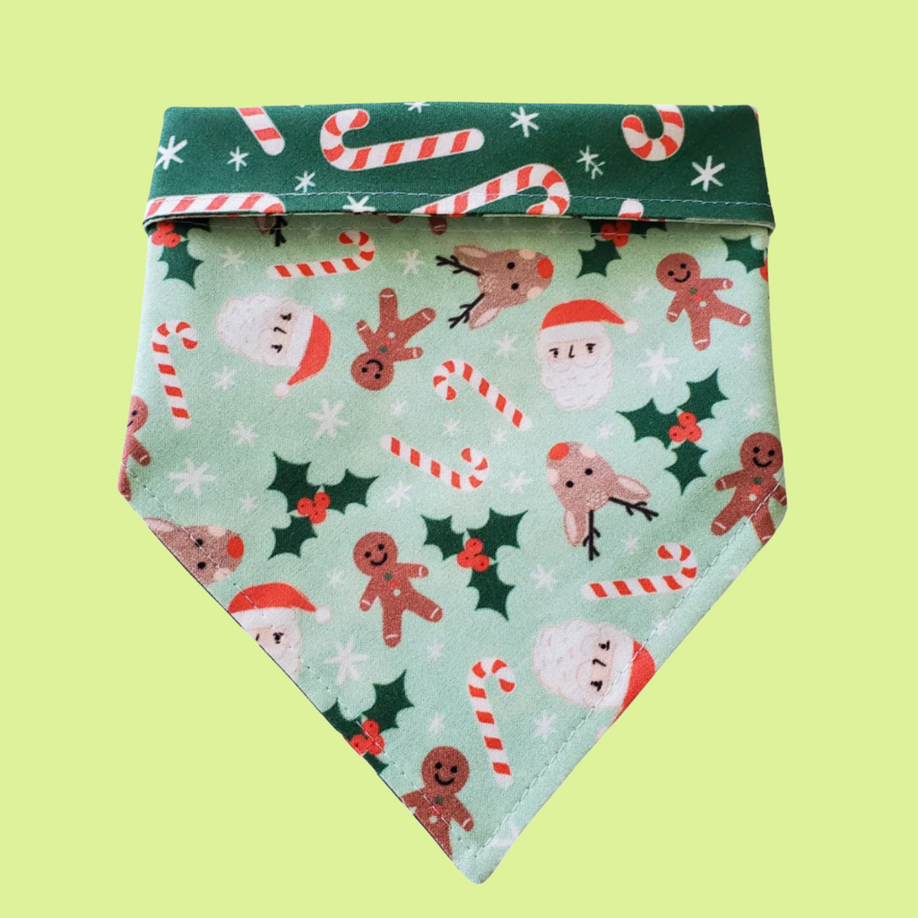 Reversible Bandana Mint Christmas M