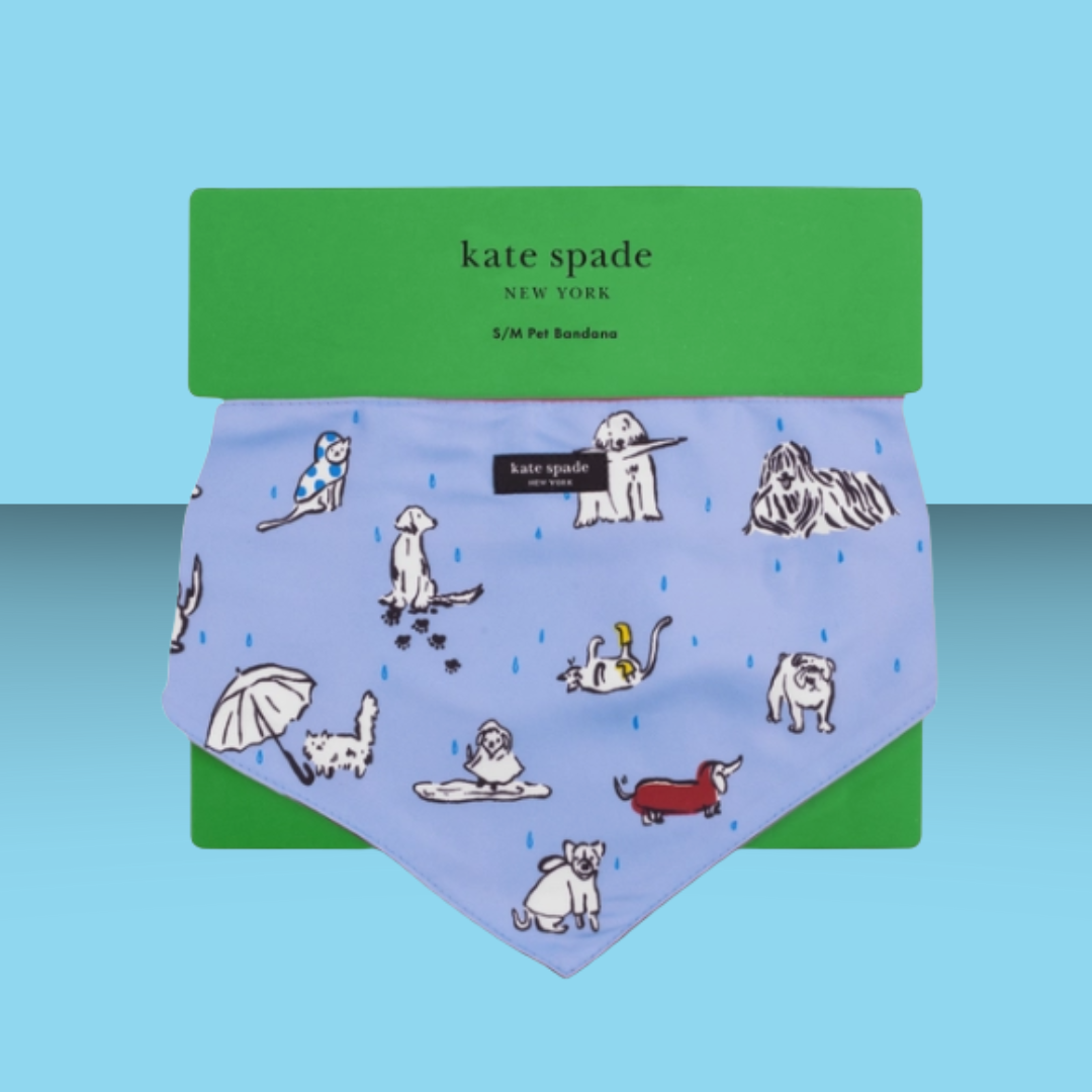 Kate Spade Dog Bandana Raining Cats and Dogs S/M