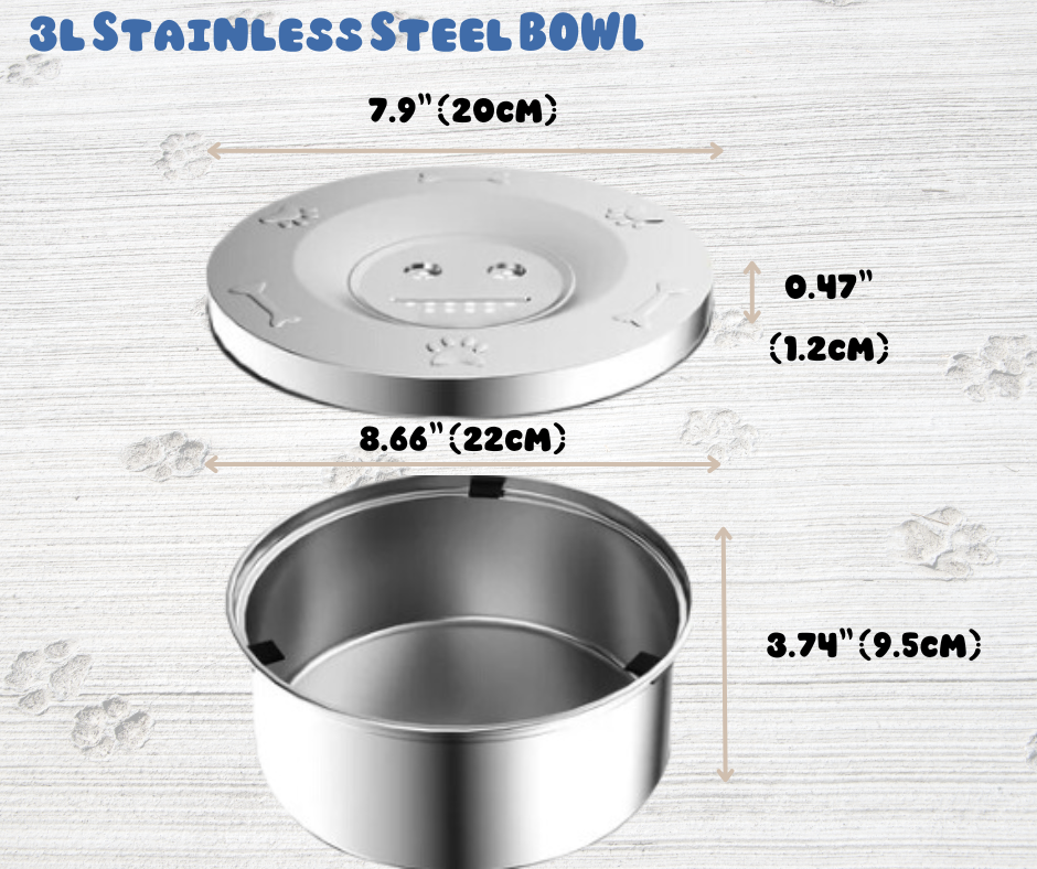 Pawfect Big 3L Stainless Steel Dog Bowl