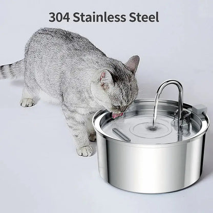 Cat Stainless Steel Water Fountain